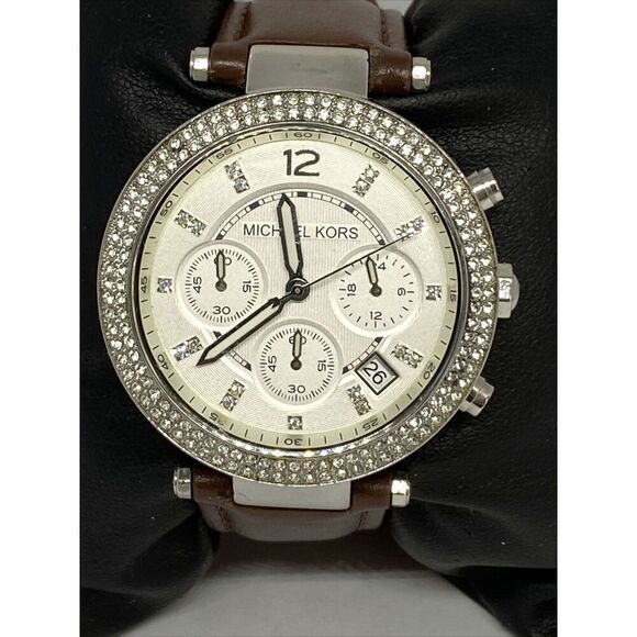 Michael Kors MK5353 Women\'s Brown Leather Analog Silver Dial Quartz Watch XX484 main image 6